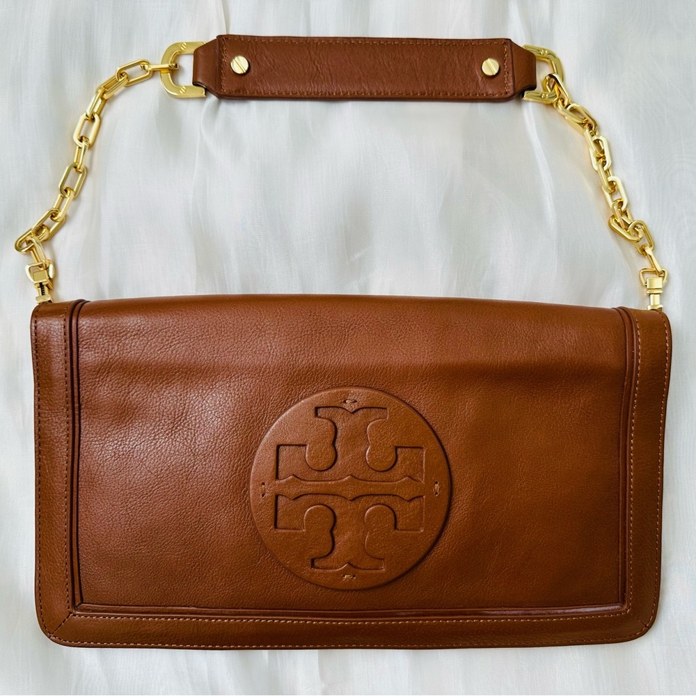 Tory Burch Suki Reva Clutch in Luggage Color